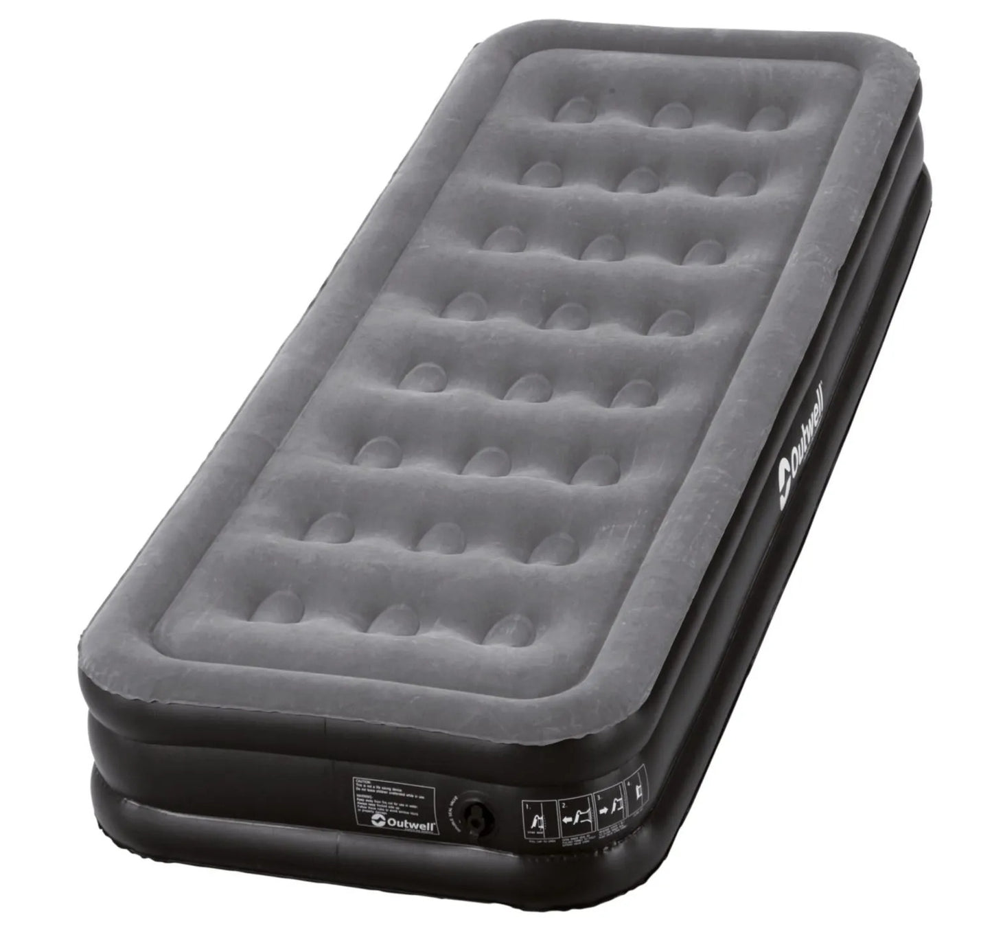 Outwell Flock Excellent Single Airbed in Grey - Outdoor Camping Shop