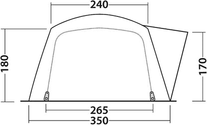 Outwell Nevada 5P, 5 Person Tunnel Tent - Navy/Grey