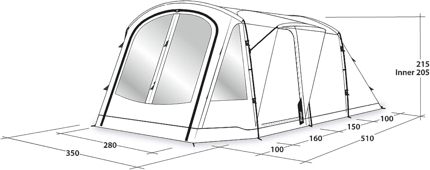 Outwell Nevada 5P, 5 Person Tunnel Tent - Navy/Grey