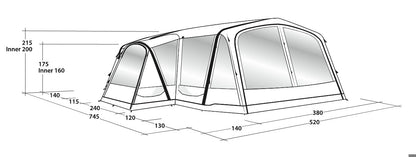 Outwell Airville 6SA Tent 2026 in Blue (111278)