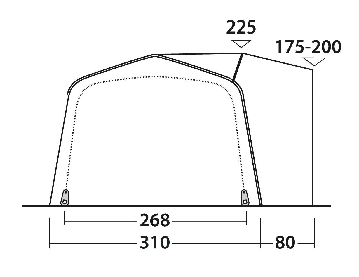 Outwell Jonesville 440SA Flex Air Drive Away Awning 2023 With Carpet in Grey & Black