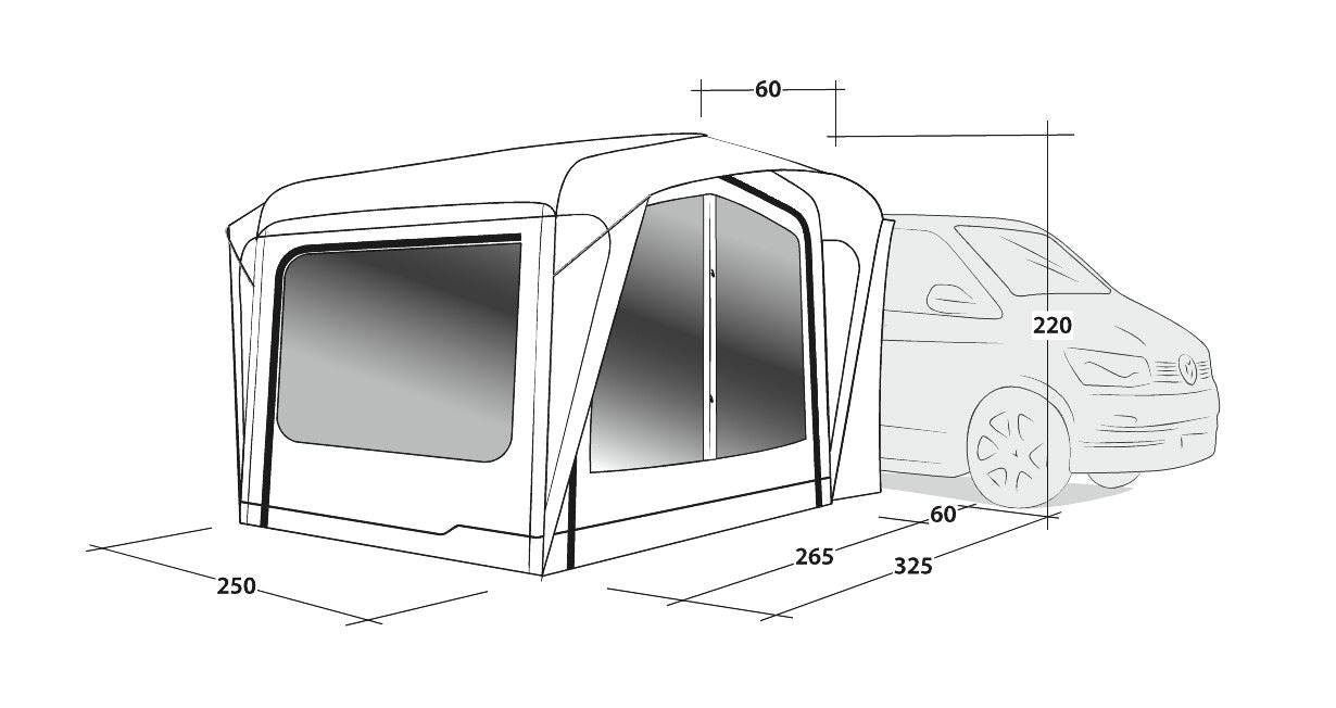 Outwell Crossville 250SA Drive-Away Campervan Awning 2024 - Grey