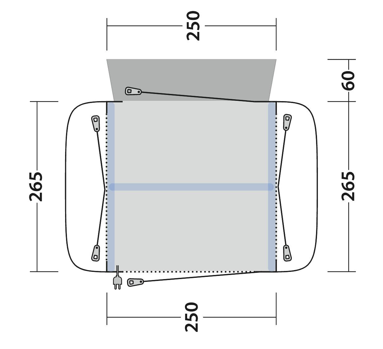 Outwell Crossville 250SA Drive-Away Campervan Awning 2024 - Grey