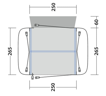 Outwell Crossville 250SA Drive-Away Campervan Awning 2024 - Grey