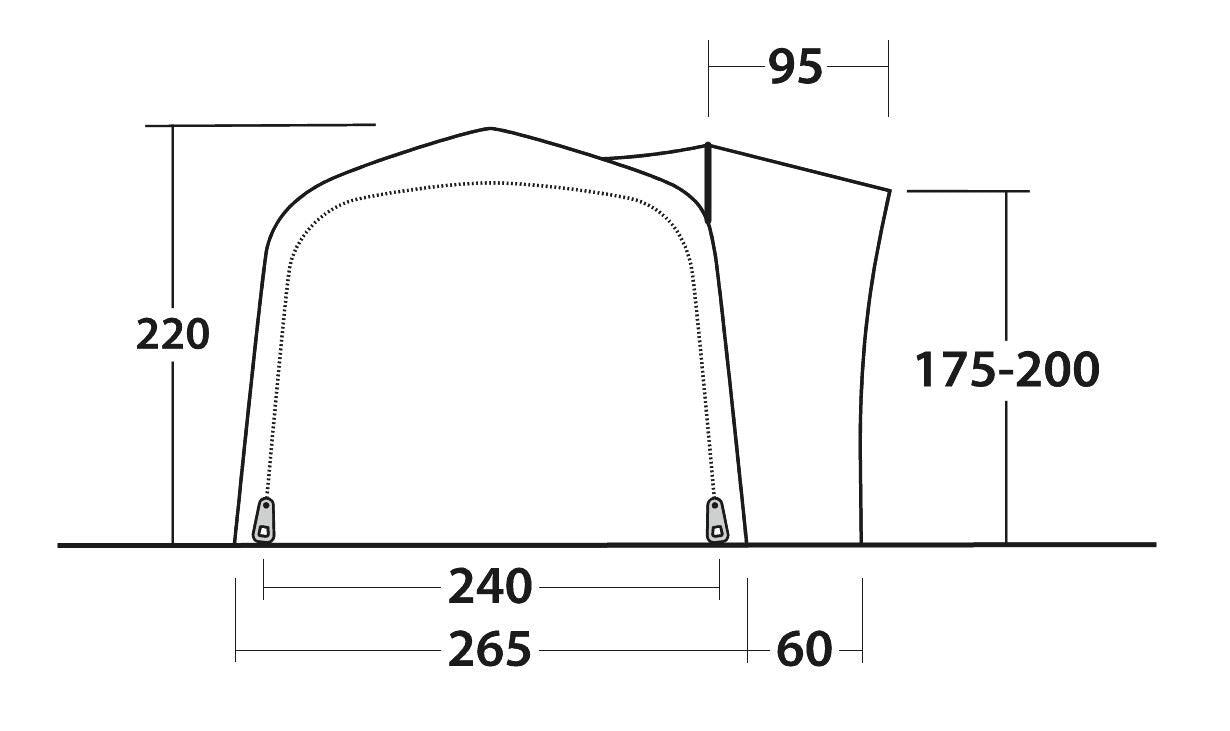 Outwell Crossville 250SA Drive-Away Campervan Awning 2024 - Grey