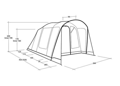 Outwell Monterey 4 Person Inflatable Air Tent 2026 in Blue (111464)