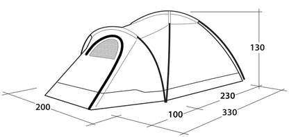 Outwell Cloud 3 Person Pole Tent 2026 in Green (111479)