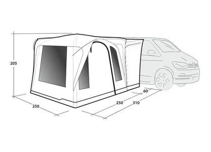 Outwell Daytona Air Vehicle Awning 2025 in Grey (111501)
