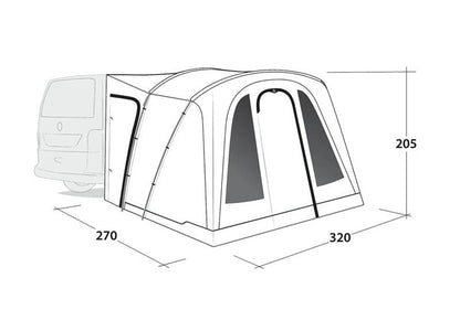 Outwell San Diego Vehicle Awning 2025 in Grey (111502)