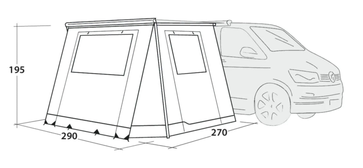 Outwell Backroads Vehicle Awning Room in Grey (111508-C)
