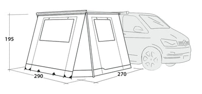Outwell Backroads Vehicle Awning Room in Grey (111508-C)