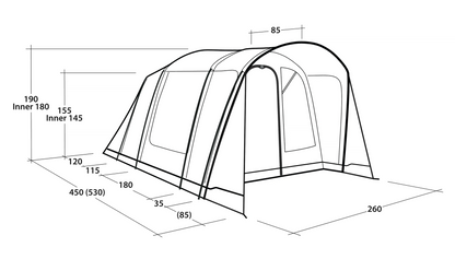 Outwell Birdland 4 Person TC Pole Tent 2026 in Sand (111524)