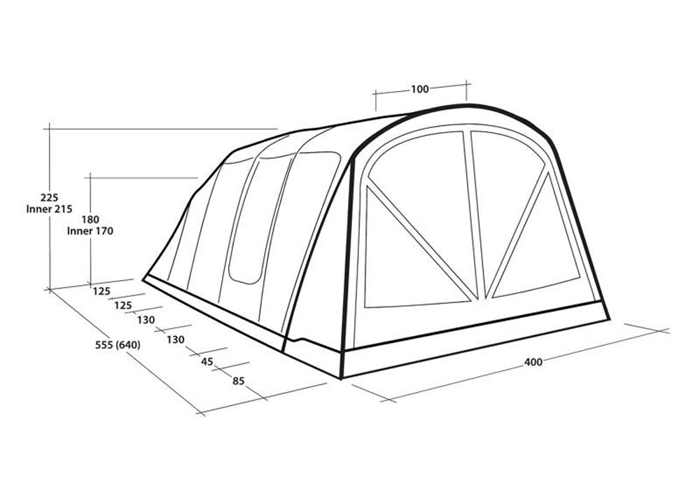Outwell Alabama 6 Air TC Tent 2025 Model in Beige/Brown - Outdoor Camping Shop