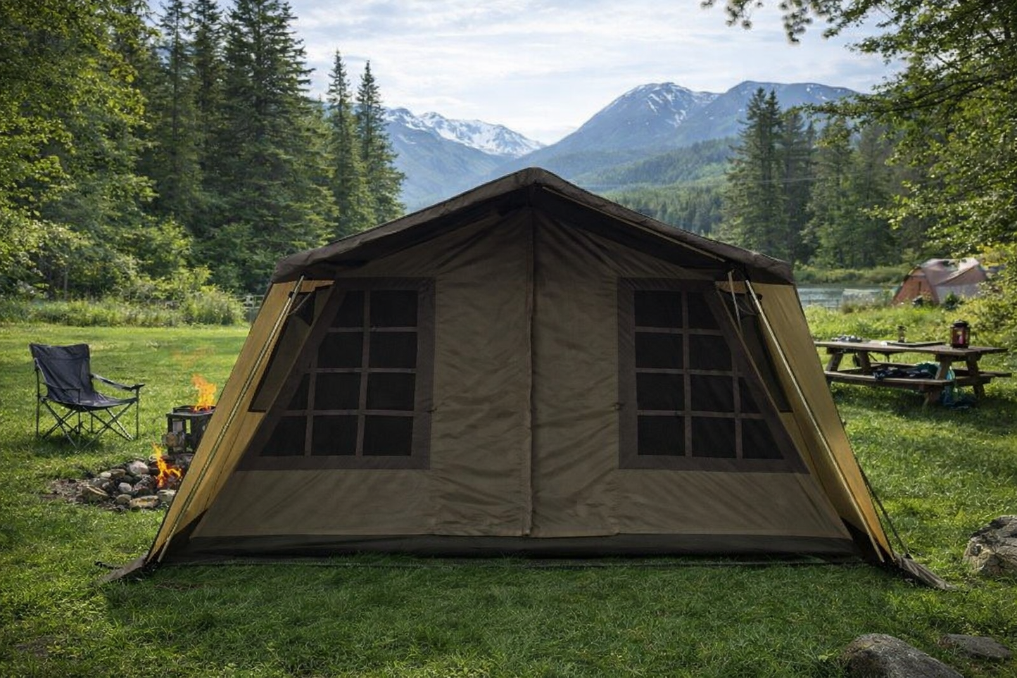 Vintage Style Steel Pole Frame Tent