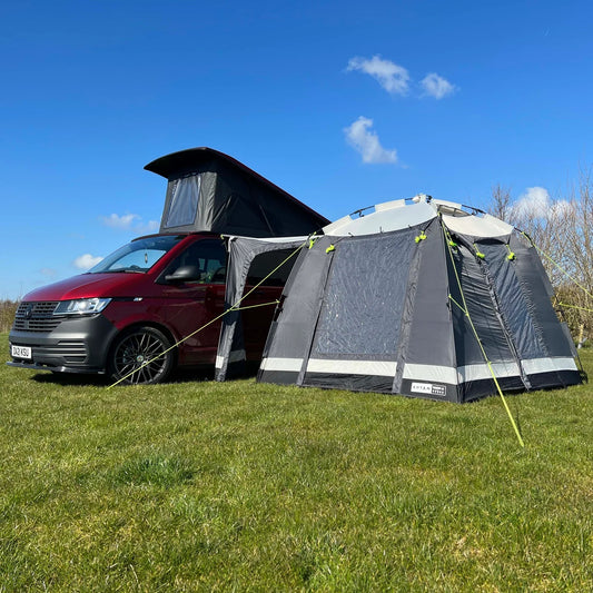 Khyam Motordome Tourer Lite Quick Erect Awning in Grey with Black Trim