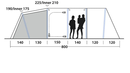 Outwell Knoxville 7SA Tent Drawing