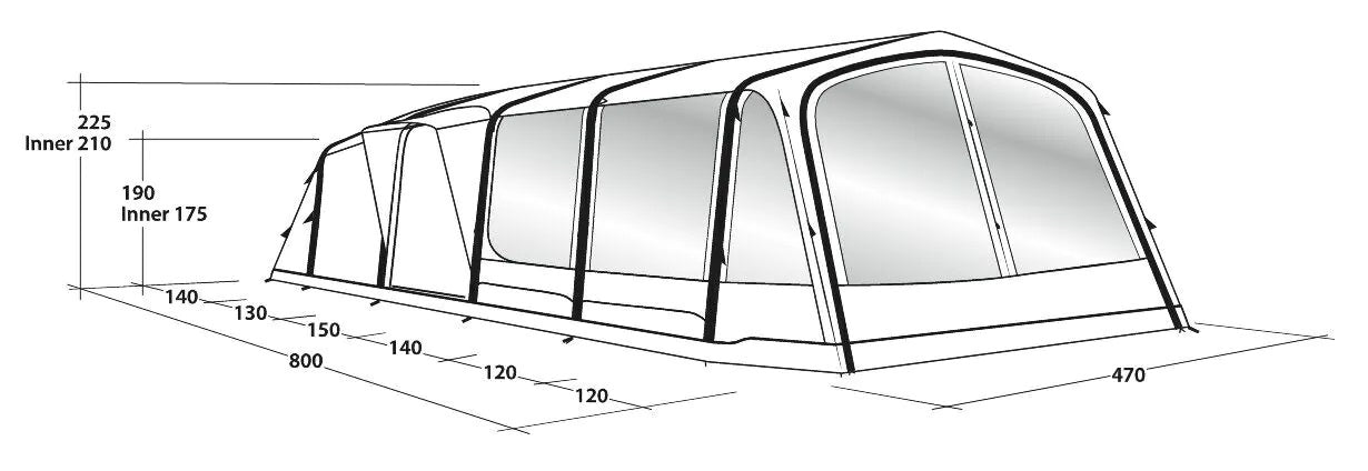 outwell 7sa air tent Outwell Knoxville 7SA Air Tent 2023, 7 Person Tent