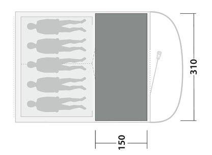 Outwell Sky 5 Cozy Carpet in Black/Grey - 171131 (OUT0124)