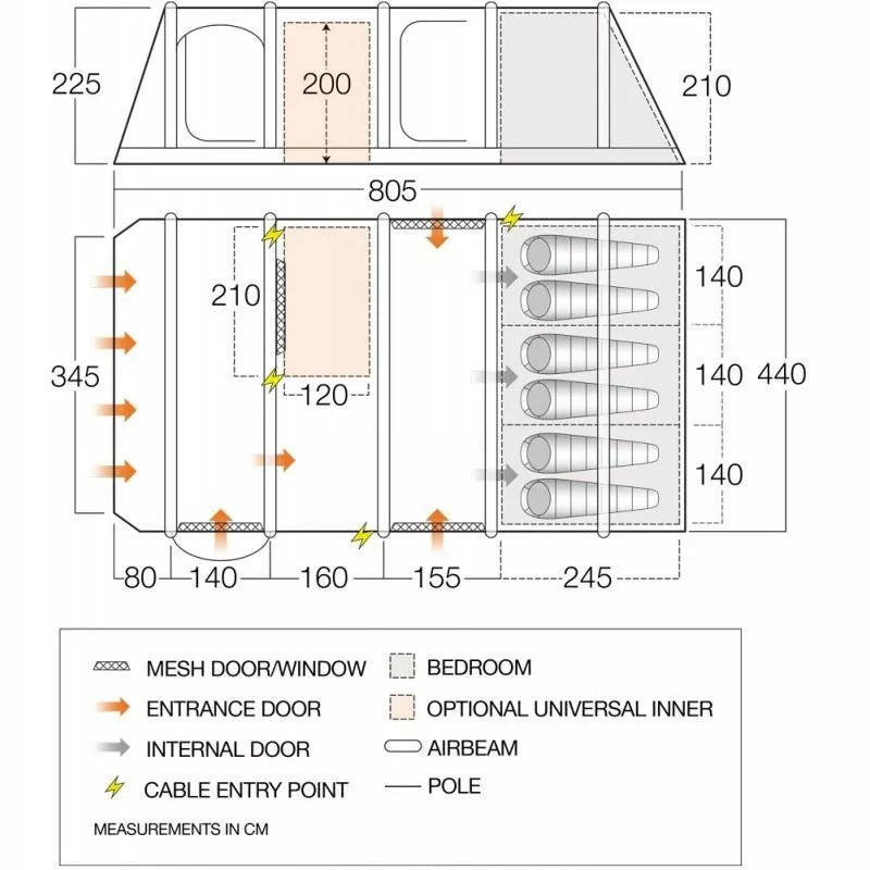 Vango Anantara Air 600XL Tent Plan