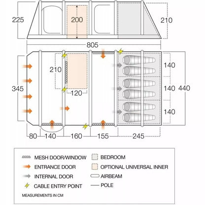 Vango Anantara Air 600XL Tent Plan