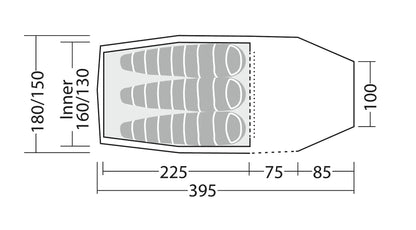Robens Voyager 3 Exp Tunnel Tent in Green (130408)